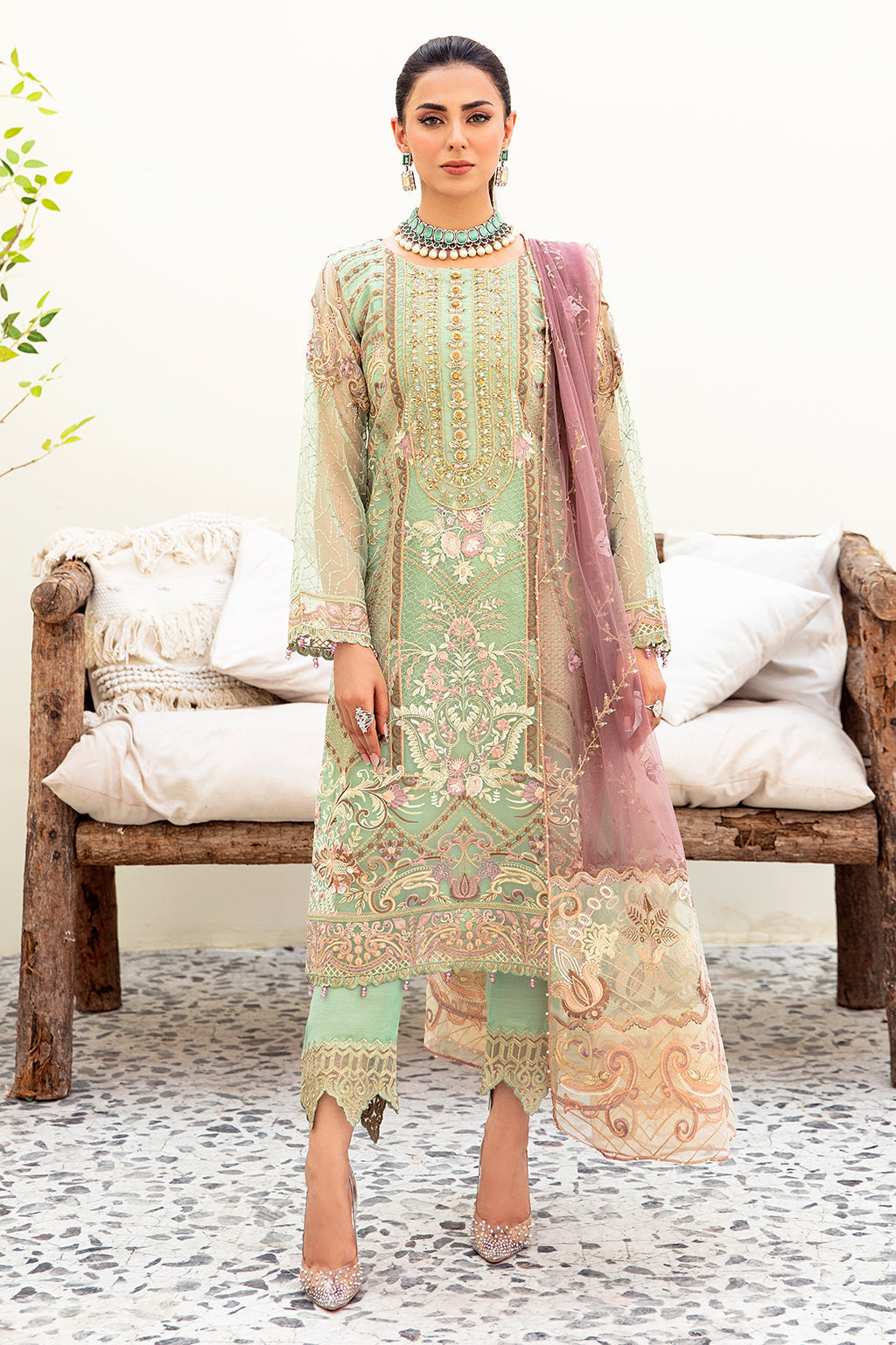 Ramsha | Minhal Organza Collection | M-905 - by - Libasekhas UK - Registered Vendor of : Ramsha - 100% Original Designer Dresss