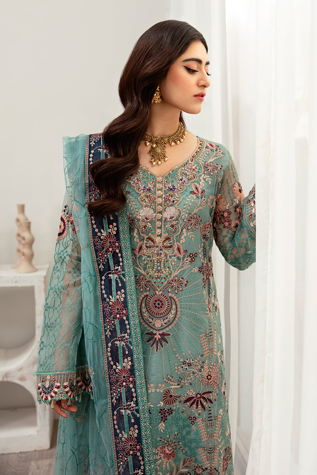 Ramsha | Minhal Organza Collection | M-1001 - by - Libasekhas UK - Registered Vendor of : Ramsha - 100% Original Designer Dresss