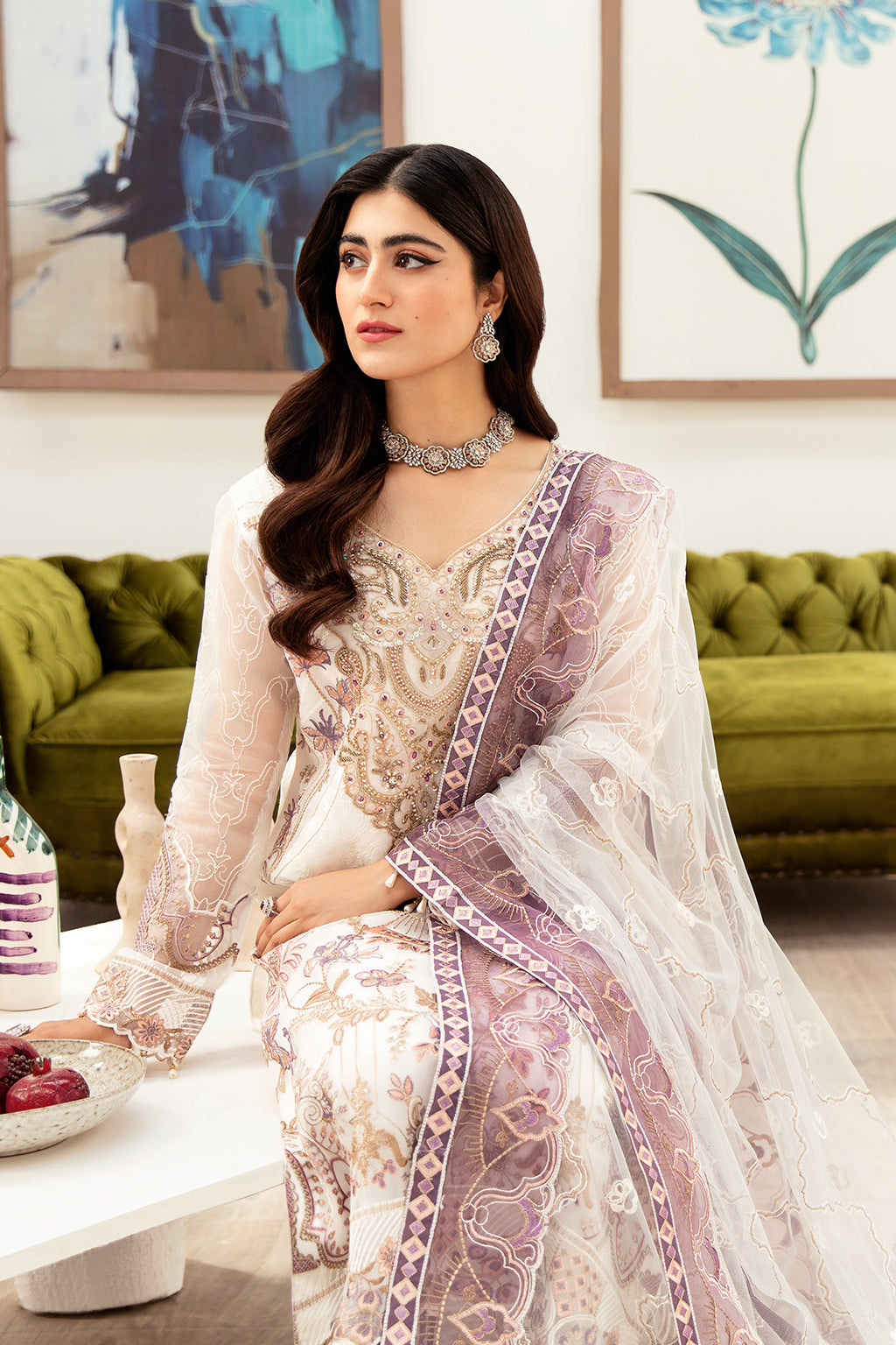 Ramsha | Minhal Organza Collection | M-1002 - by - Libasekhas UK - Registered Vendor of : Ramsha - 100% Original Designer Dresss
