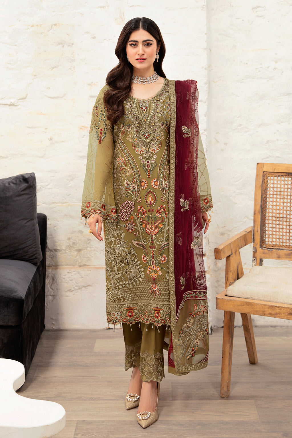 Ramsha | Minhal Organza Collection | M-1010 - by - Libasekhas UK - Registered Vendor of : Ramsha - 100% Original Designer Dresss