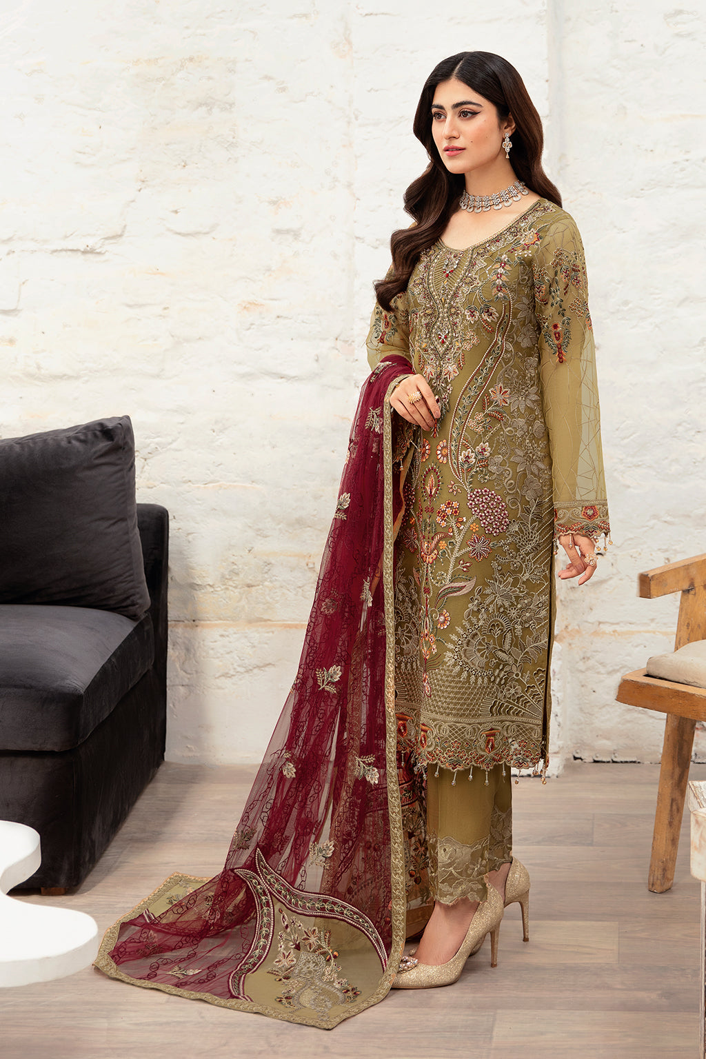 Ramsha | Minhal Organza Collection | M-1010 - by - Libasekhas UK - Registered Vendor of : Ramsha - 100% Original Designer Dresss
