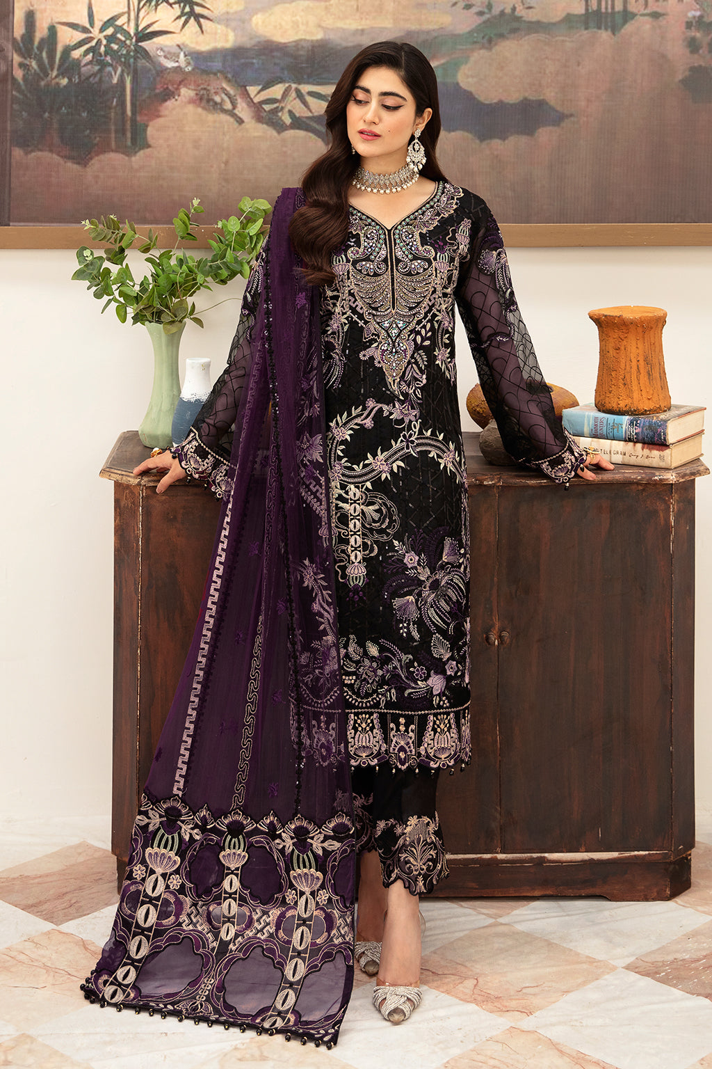 Ramsha | Minhal Organza Collection | M-1006 - by - Libasekhas UK - Registered Vendor of : Ramsha - 100% Original Designer Dresss