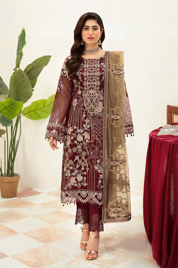 Ramsha | Minhal Organza Collection | M-1003 - by - Libasekhas UK - Registered Vendor of : Ramsha - 100% Original Designer Dresss
