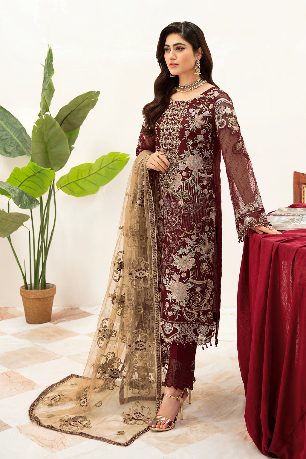 Ramsha | Minhal Organza Collection | M-1003 - by - Libasekhas UK - Registered Vendor of : Ramsha - 100% Original Designer Dresss