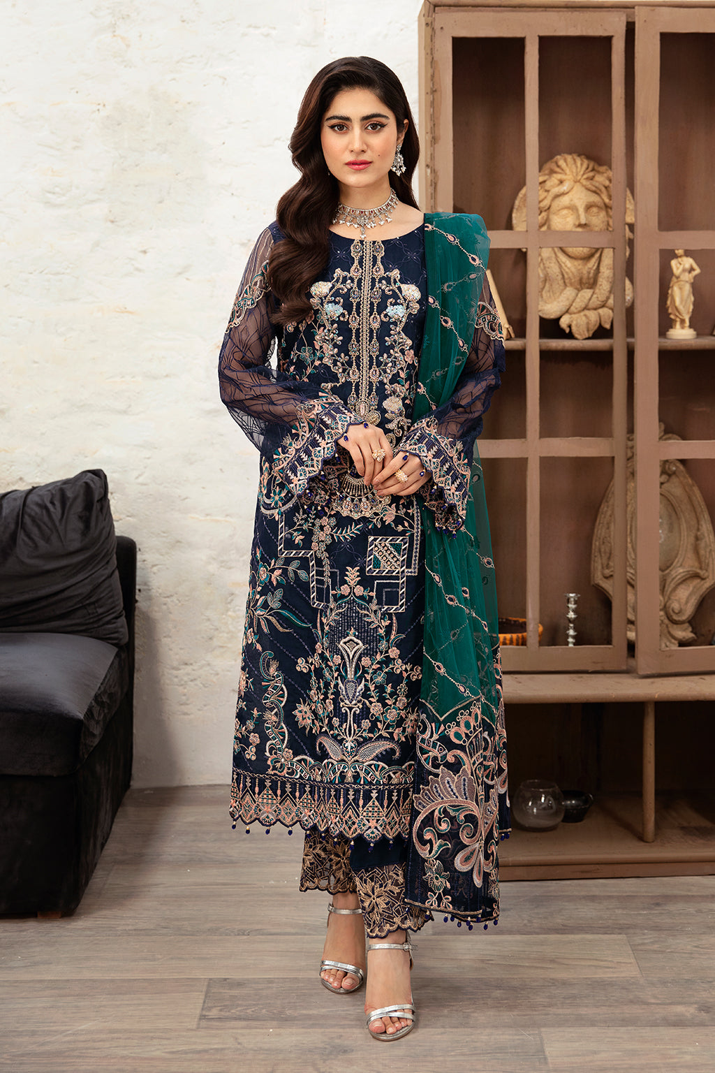 Ramsha | Minhal Organza Collection | M-1009 - by - Libasekhas UK - Registered Vendor of : Ramsha - 100% Original Designer Dresss
