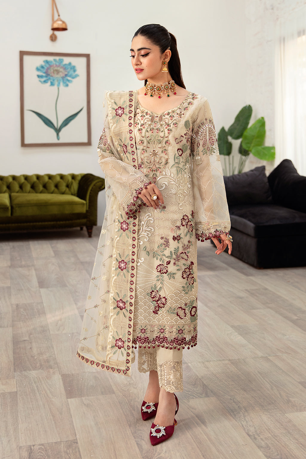 Ramsha | Minhal Organza Collection | M-1004 - by - Libasekhas UK - Registered Vendor of : Ramsha - 100% Original Designer Dresss