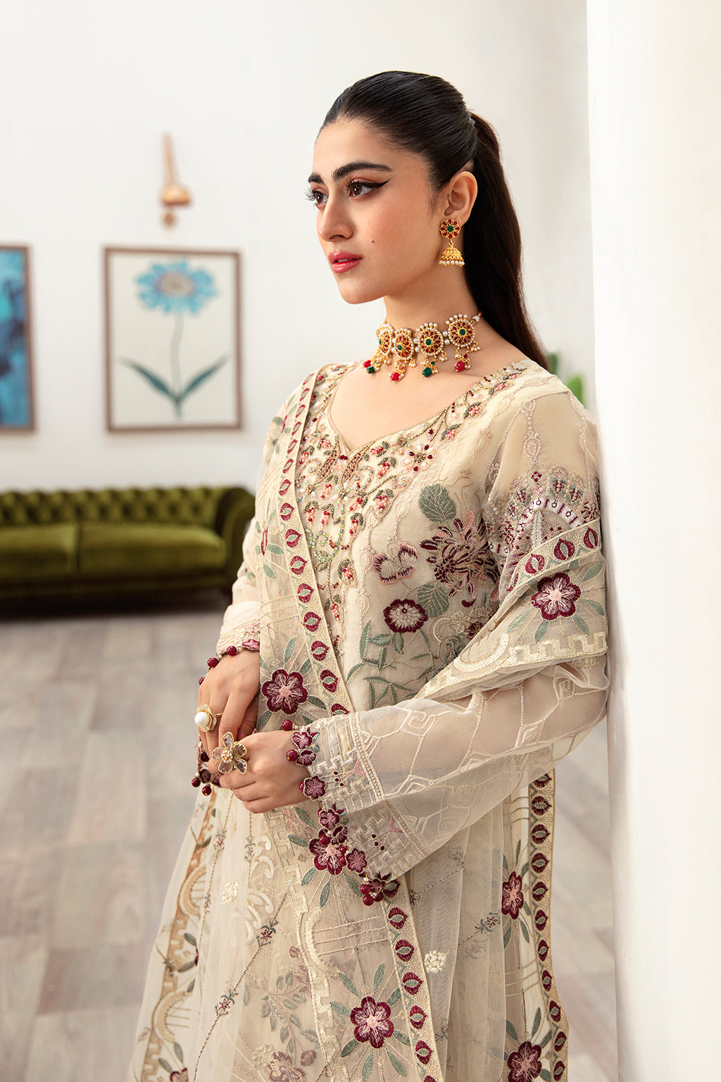 Ramsha | Minhal Organza Collection | M-1004 - by - Libasekhas UK - Registered Vendor of : Ramsha - 100% Original Designer Dresss