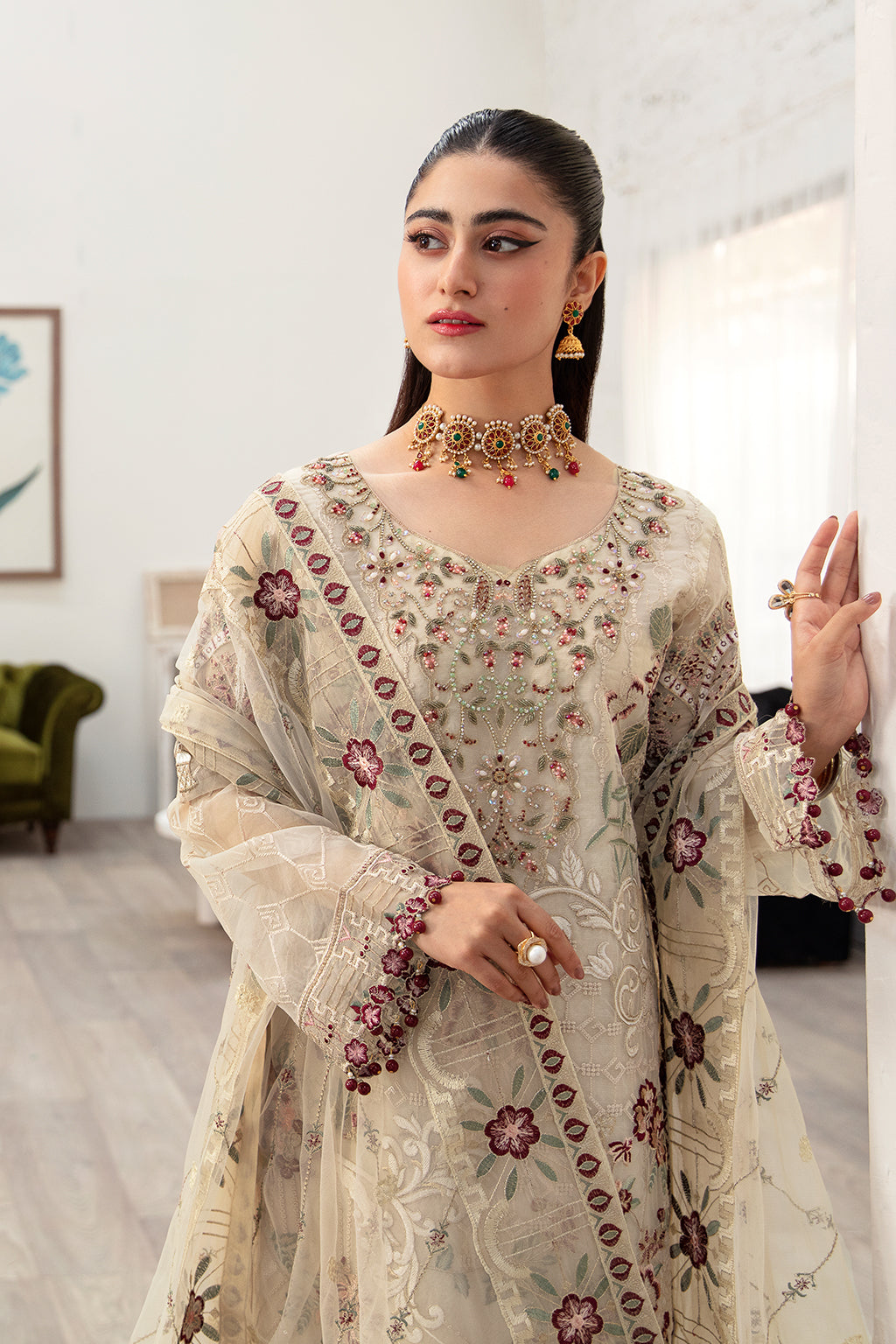 Ramsha | Minhal Organza Collection | M-1004 - by - Libasekhas UK - Registered Vendor of : Ramsha - 100% Original Designer Dresss
