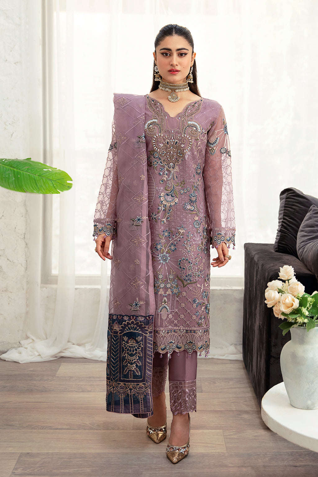 Ramsha | Minhal Organza Collection | M-1005 - by - Libasekhas UK - Registered Vendor of : Ramsha - 100% Original Designer Dresss
