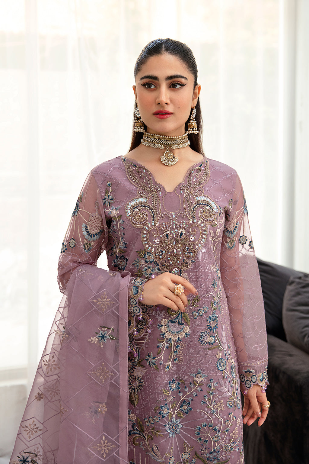 Ramsha | Minhal Organza Collection | M-1005 - by - Libasekhas UK - Registered Vendor of : Ramsha - 100% Original Designer Dresss