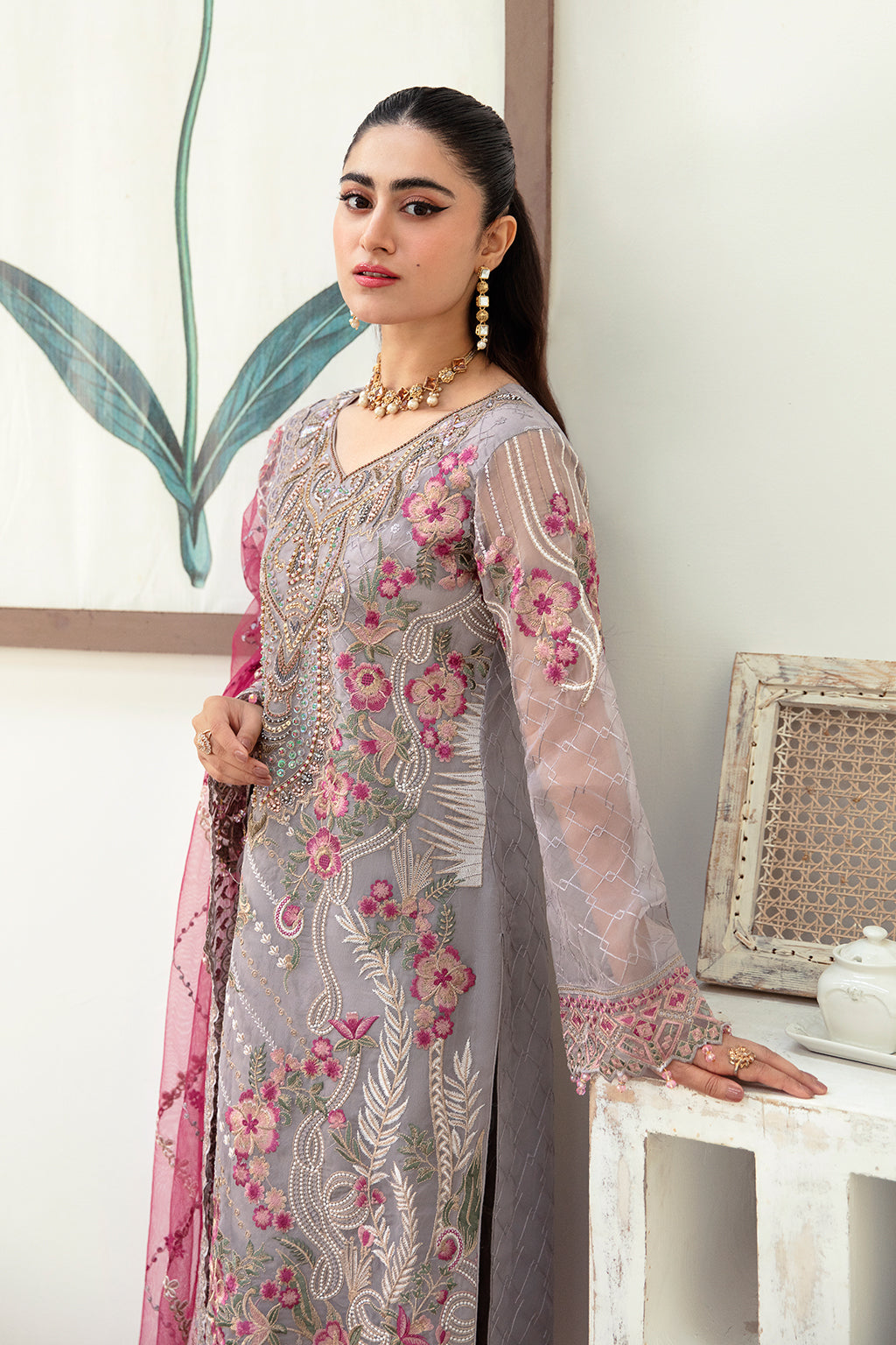 Ramsha | Minhal Organza Collection | M-1008 - by - Libasekhas UK - Registered Vendor of : Ramsha - 100% Original Designer Dresss