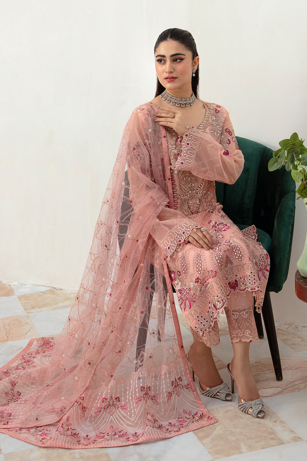 Ramsha | Minhal Organza Collection | M-1007 - by - Libasekhas UK - Registered Vendor of : Ramsha - 100% Original Designer Dresss