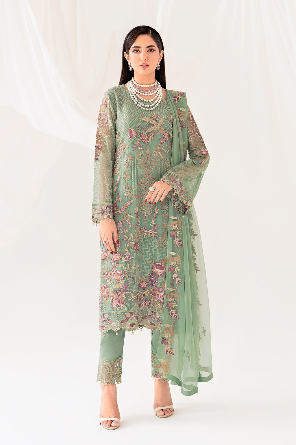 Ramsha | Rangoon Chiffon Collection 24 | D-1003 - by - Libasekhas UK - Registered Vendor of : Ramsha - 100% Original Designer Dresss