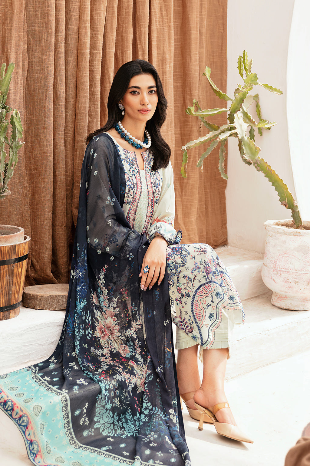 Ramsha | Mashaal Luxury Lawn | L-1107 - by - Libasekhas UK - Registered Vendor of : Ramsha - 100% Original Designer Dresss