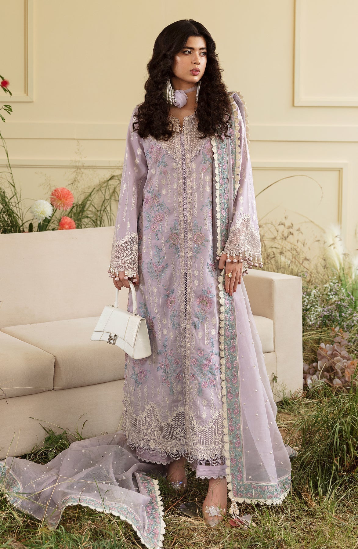 Zevk | Flora Festive Lawn | FLORA - by - Libasekhas UK - Registered Vendor of : Zevk - 100% Original Designer Dresss
