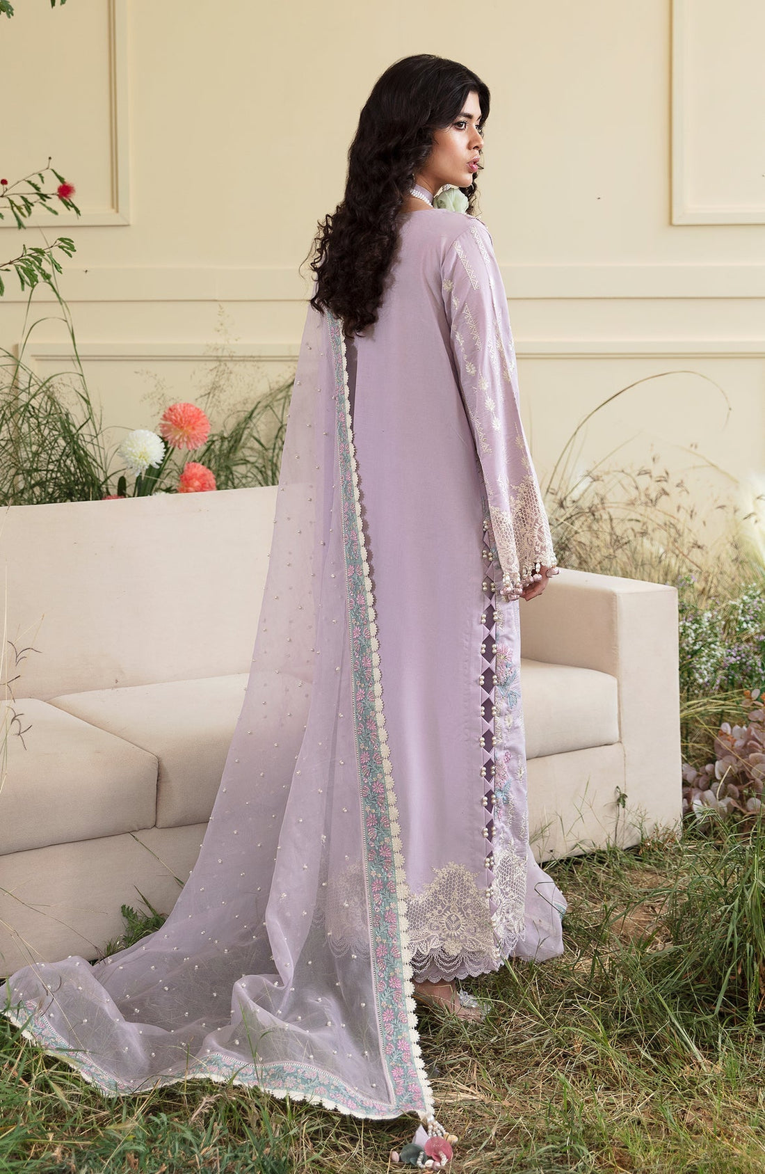 Zevk | Flora Festive Lawn | FLORA - by - Libasekhas UK - Registered Vendor of : Zevk - 100% Original Designer Dresss