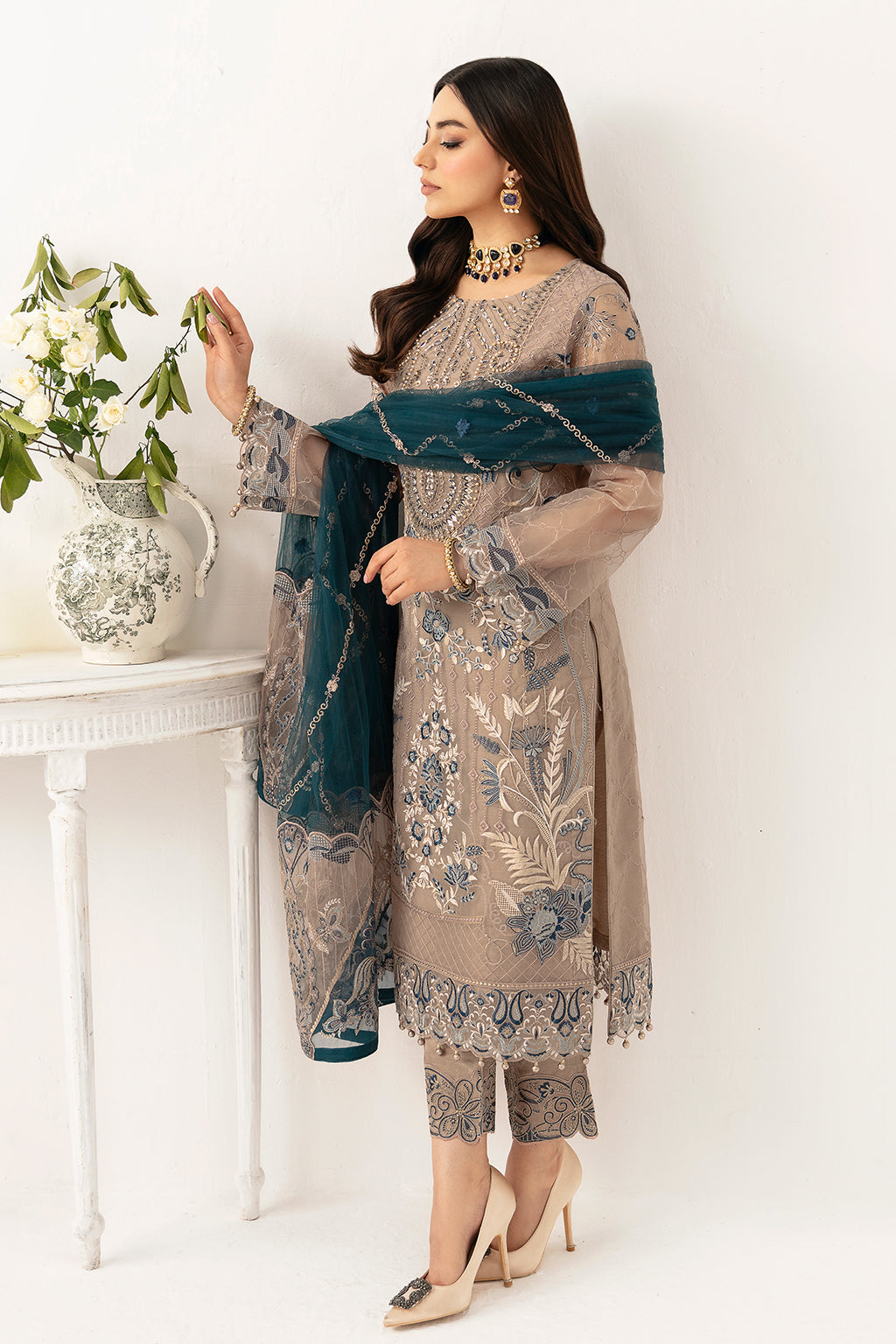 Ramsha | Minhal Organza Collection | M-1106 - by - Libasekhas UK - Registered Vendor of : Ramsha - 100% Original Designer Dresss
