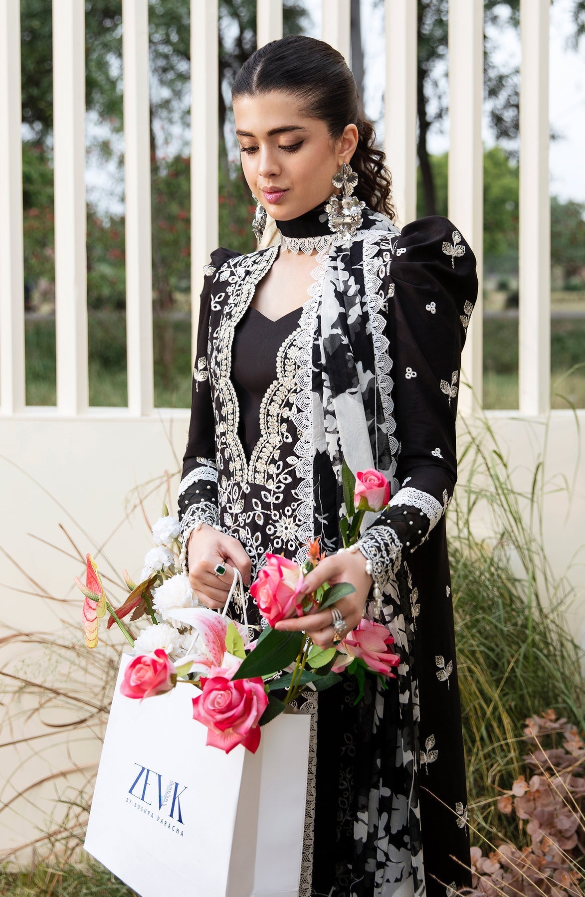Zevk | Flora Festive Lawn | DUSK - by - Libasekhas UK - Registered Vendor of : Zevk - 100% Original Designer Dresss
