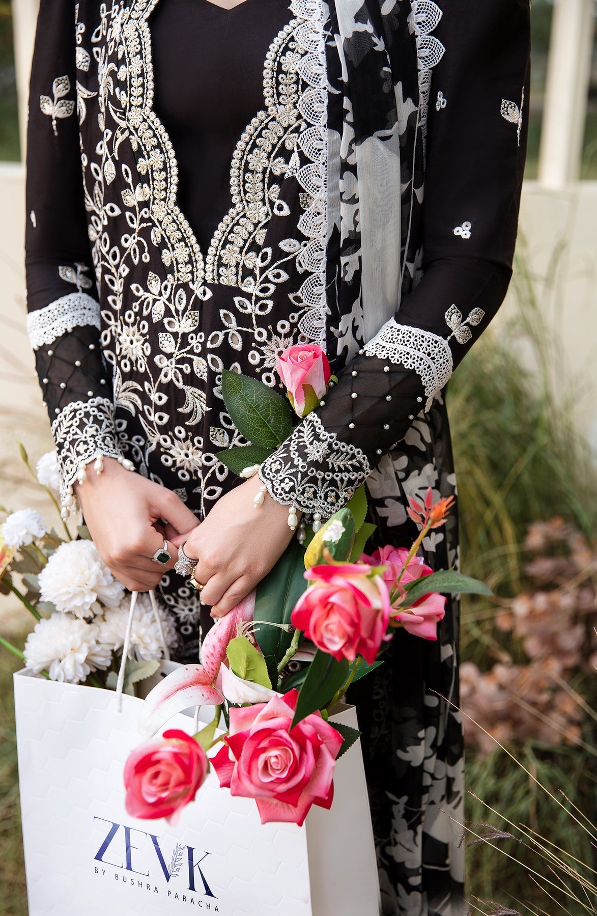 Zevk | Flora Festive Lawn | DUSK - by - Libasekhas UK - Registered Vendor of : Zevk - 100% Original Designer Dresss