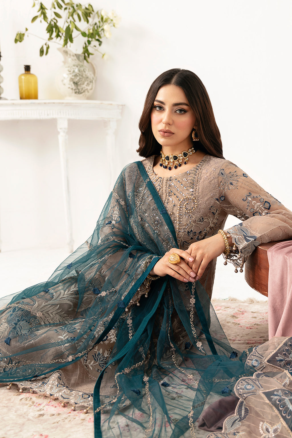 Ramsha | Minhal Organza Collection | M-1106 - by - Libasekhas UK - Registered Vendor of : Ramsha - 100% Original Designer Dresss