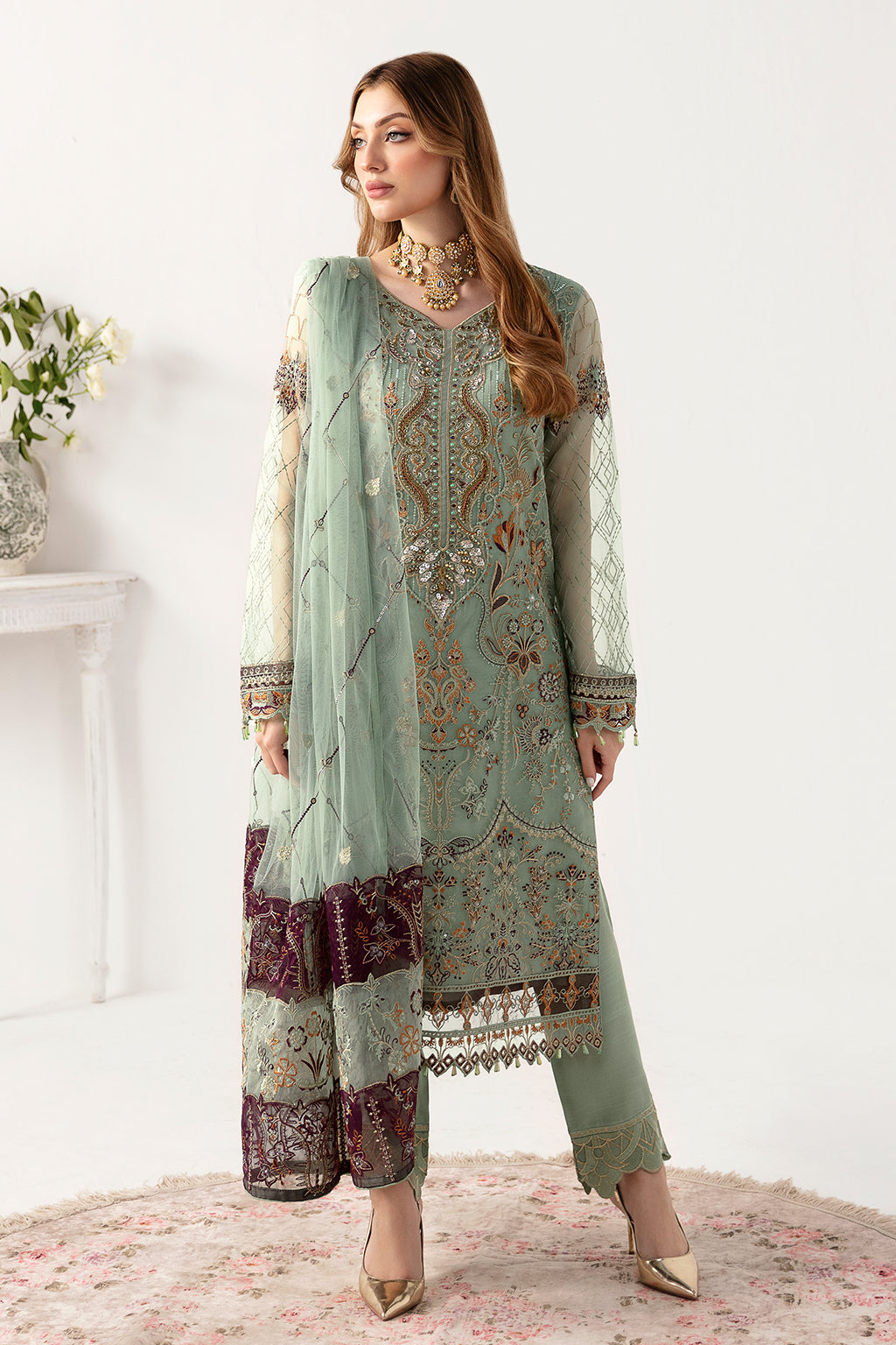 Ramsha | Minhal Organza Collection | M-1108 - by - Libasekhas UK - Registered Vendor of : Ramsha - 100% Original Designer Dresss