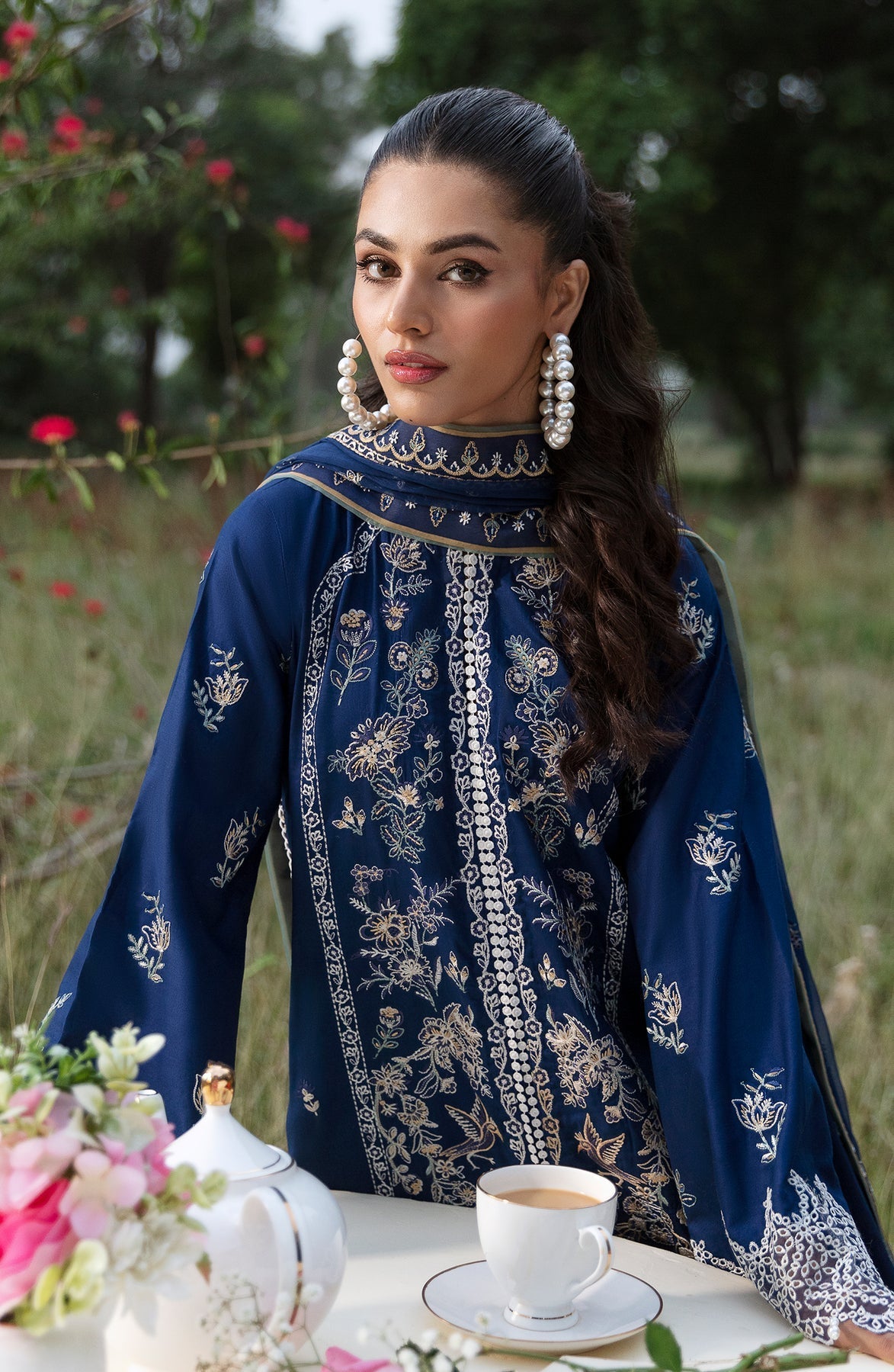 Zevk | Flora Festive Lawn | DAISY - by - Libasekhas UK - Registered Vendor of : Zevk - 100% Original Designer Dresss