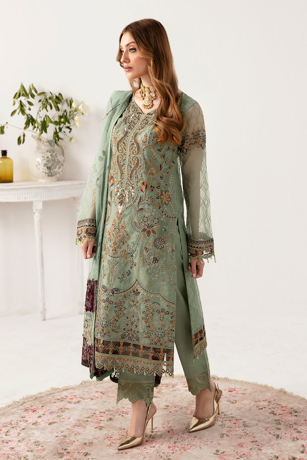 Ramsha | Minhal Organza Collection | M-1108 - by - Libasekhas UK - Registered Vendor of : Ramsha - 100% Original Designer Dresss