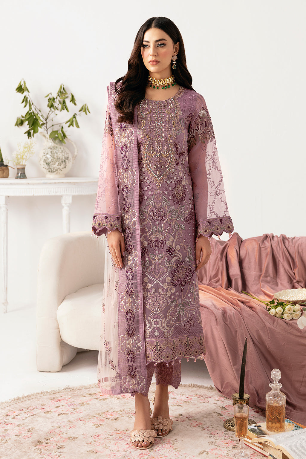 Ramsha | Minhal Organza Collection | M-1107 - by - Libasekhas UK - Registered Vendor of : Ramsha - 100% Original Designer Dresss