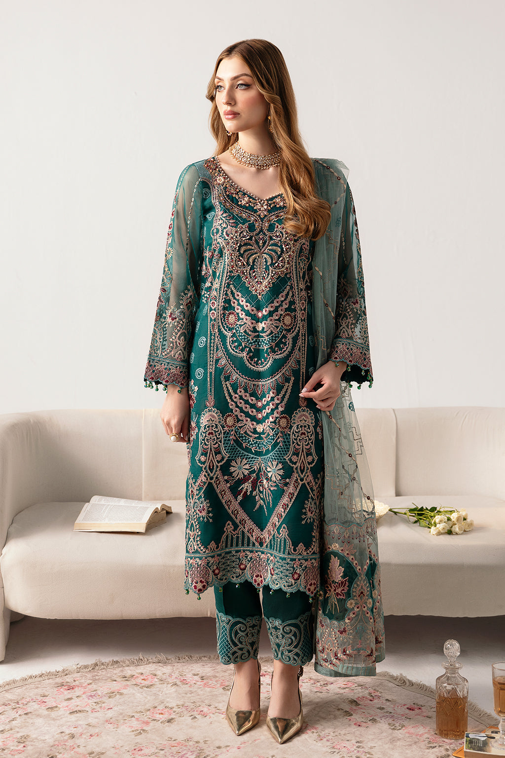 Ramsha | Minhal Organza Collection | M-1101 - by - Libasekhas UK - Registered Vendor of : Ramsha - 100% Original Designer Dresss