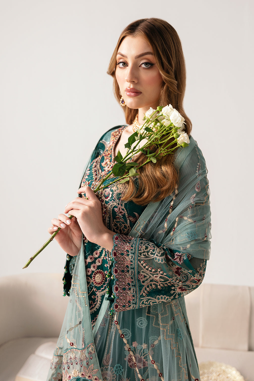 Ramsha | Minhal Organza Collection | M-1101 - by - Libasekhas UK - Registered Vendor of : Ramsha - 100% Original Designer Dresss