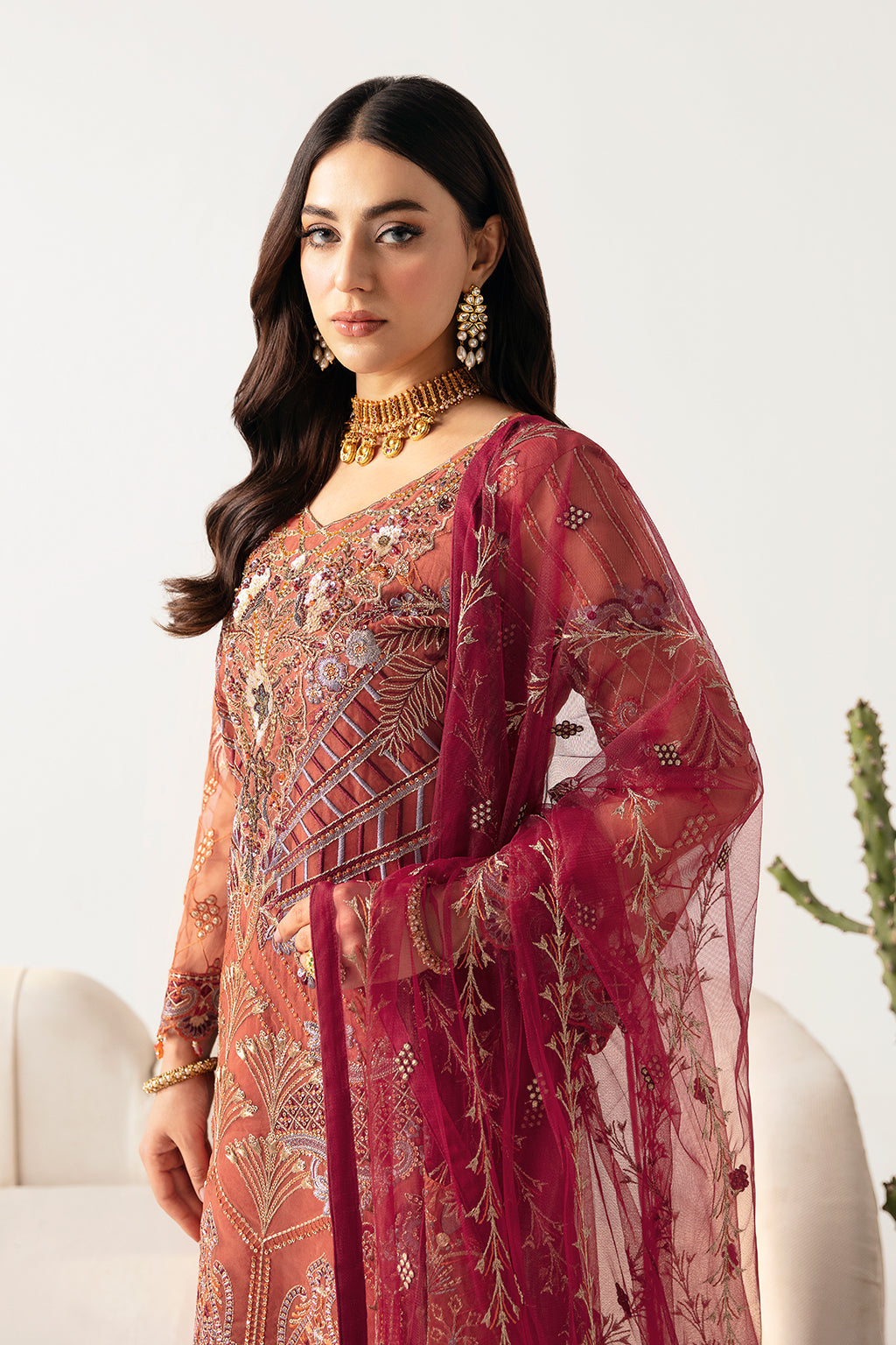 Ramsha | Minhal Organza Collection | M-1103 - by - Libasekhas UK - Registered Vendor of : Ramsha - 100% Original Designer Dresss
