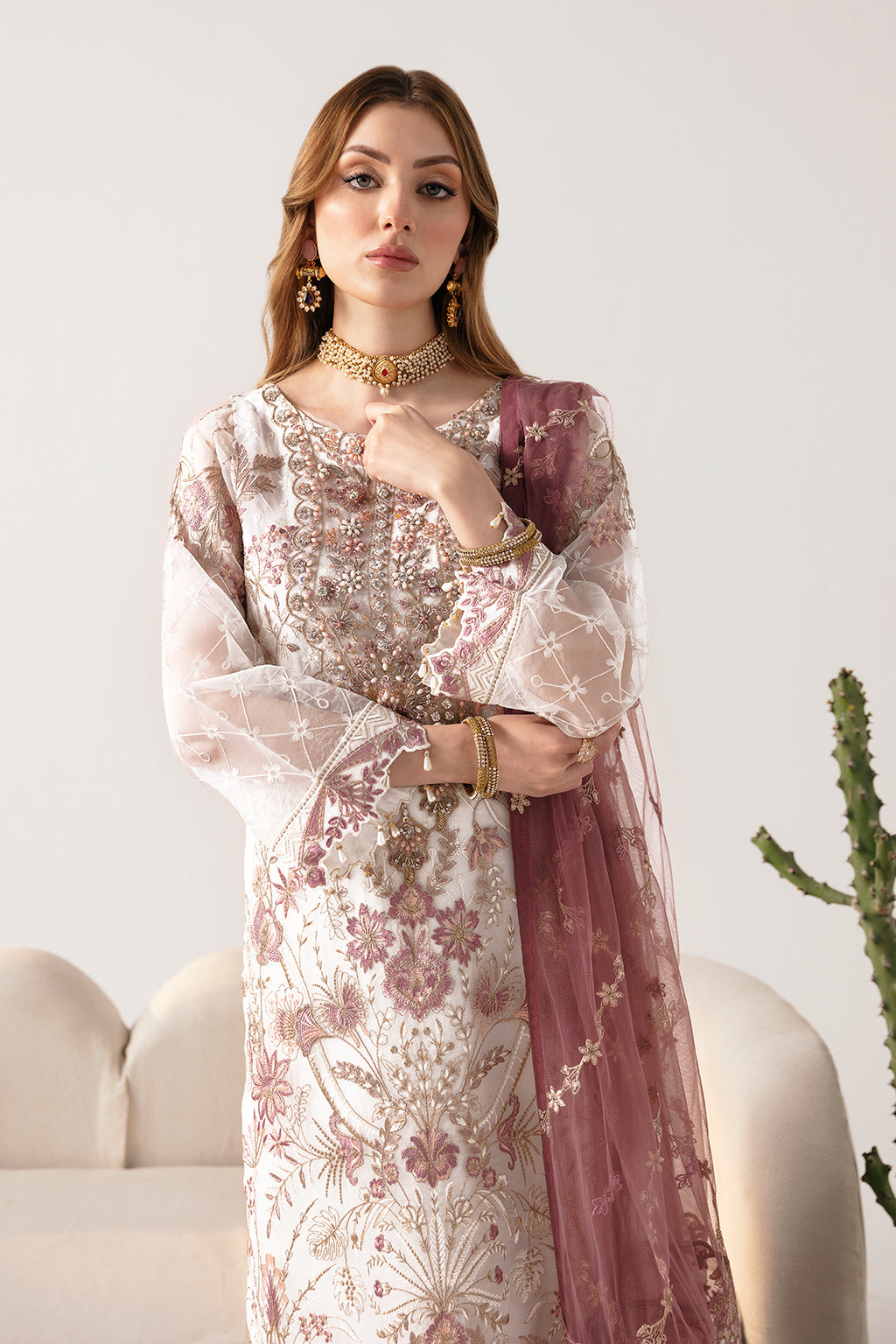 Ramsha | Minhal Organza Collection | M-1102 - by - Libasekhas UK - Registered Vendor of : Ramsha - 100% Original Designer Dresss