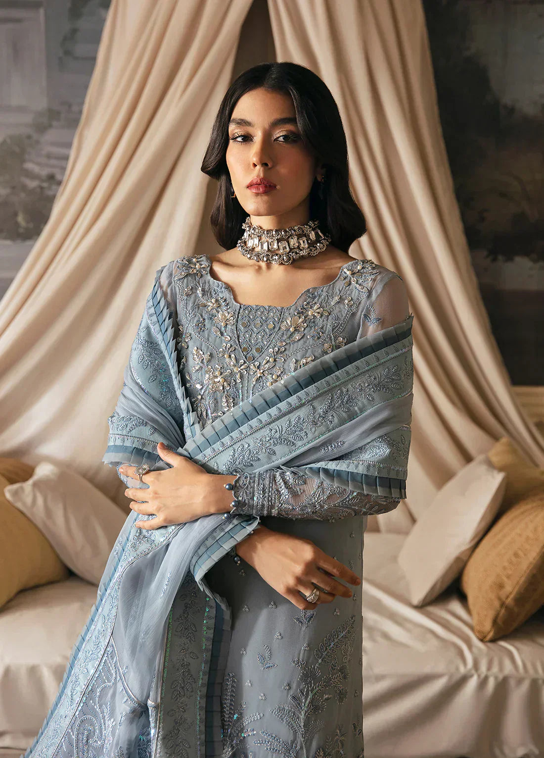 Gulaal | Embroidered Chiffon 23 | Zuria - by - Libasekhas UK - Registered Vendor of : Gulaal - 100% Original Designer Dresss