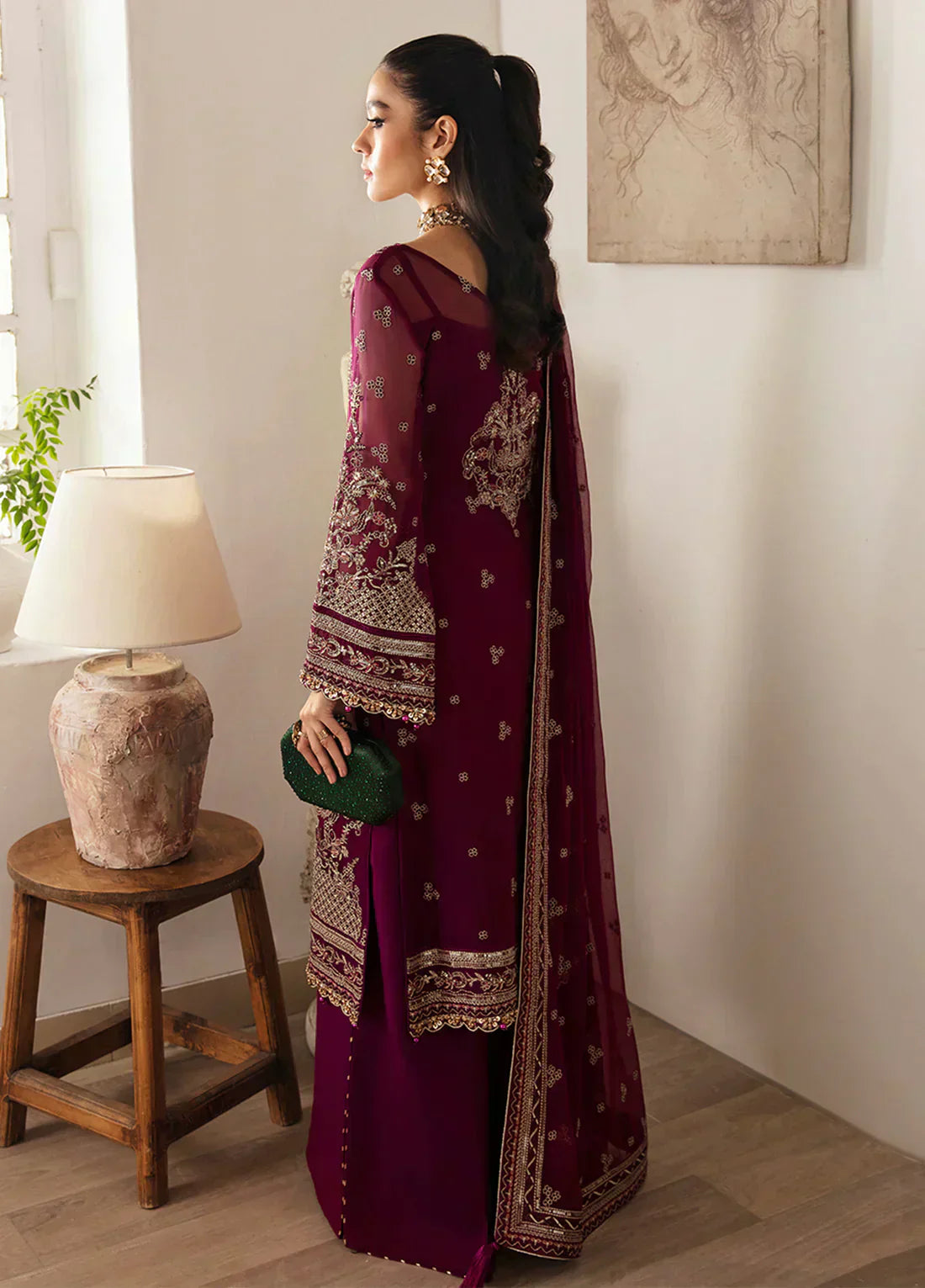 Gulaal | Embroidered Chiffon 23 | AYSA GL-EC-23V1-07 - by - Libasekhas UK - Registered Vendor of : Gulaal - 100% Original Designer Dresss