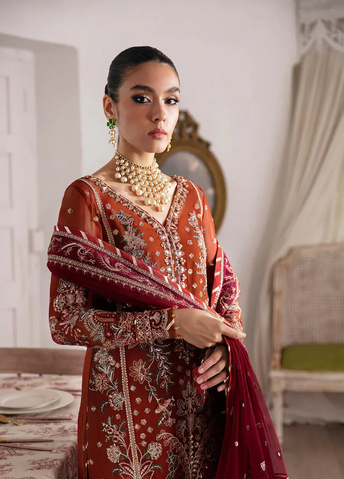 Gulaal | Embroidered Chiffon 23 | LAIRA - by - Libasekhas UK - Registered Vendor of : Gulaal - 100% Original Designer Dresss