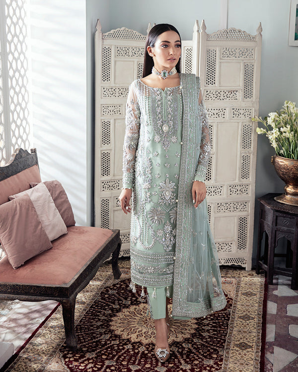 Gulaal | Wedding Formals | Zeba Embroidered Net 3-Piece Suit WS-21 - by - Libasekhas UK - Registered Vendor of : Gulaal - 100% Original Designer Dresss