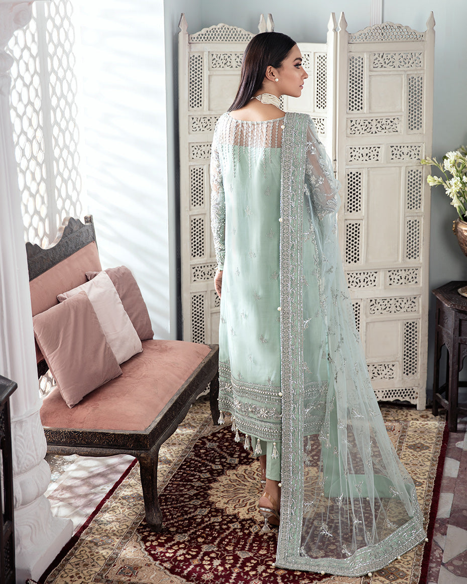 Gulaal | Wedding Formals | Zeba Embroidered Net 3-Piece Suit WS-21 - by - Libasekhas UK - Registered Vendor of : Gulaal - 100% Original Designer Dresss