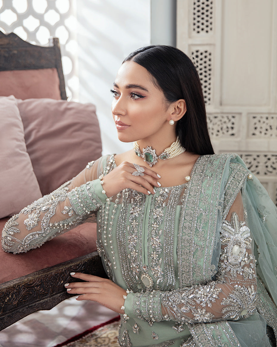 Gulaal | Wedding Formals | Zeba Embroidered Net 3-Piece Suit WS-21 - by - Libasekhas UK - Registered Vendor of : Gulaal - 100% Original Designer Dresss