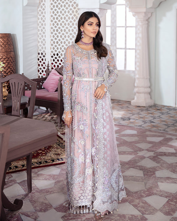 Gulaal | Wedding Formals | NAAZ EMBROIDERED NET 3-PIECE SUIT WS-09 - by - Libasekhas UK - Registered Vendor of : Gulaal - 100% Original Designer Dresss