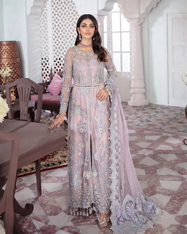 Gulaal | Wedding Formals | NAAZ EMBROIDERED NET 3-PIECE SUIT WS-09 - by - Libasekhas UK - Registered Vendor of : Gulaal - 100% Original Designer Dresss