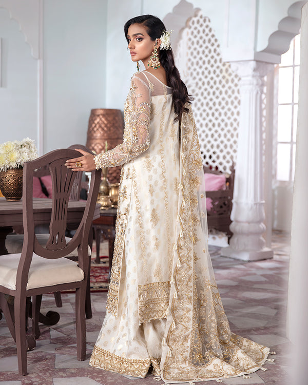 Gulaal | Wedding Formals | Shehnaz Embroidered Net 3-Piece Suit WS-11 - by - Libasekhas UK - Registered Vendor of : Gulaal - 100% Original Designer Dresss