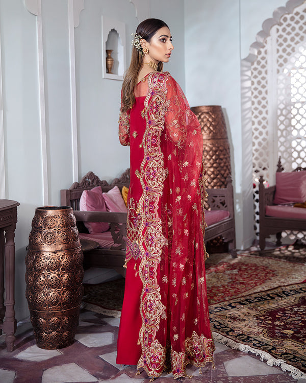 Gulaal | Wedding Formals | Tamanah Embroidered Net 3-Piece Suit WS-12 - by - Libasekhas UK - Registered Vendor of : Gulaal - 100% Original Designer Dresss