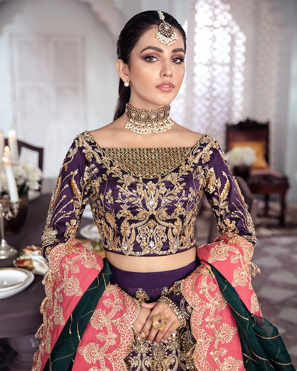 Gulaal | Wedding Formals | KEHKSHAN EMBROIDERED NET 3-PIECE SUIT WS-14 - by - Libasekhas UK - Registered Vendor of : Gulaal - 100% Original Designer Dresss