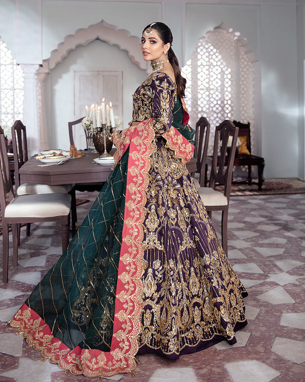 Gulaal | Wedding Formals | KEHKSHAN EMBROIDERED NET 3-PIECE SUIT WS-14 - by - Libasekhas UK - Registered Vendor of : Gulaal - 100% Original Designer Dresss