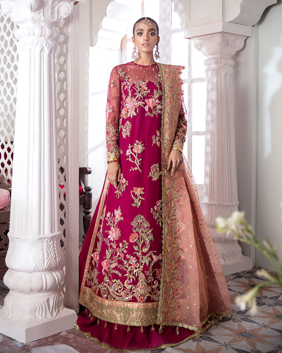 Gulaal | Wedding Formals | CHAMELI EMBROIDERED NET 3-PIECE SUIT WS-10 - by - Libasekhas UK - Registered Vendor of : Gulaal - 100% Original Designer Dresss