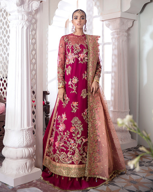 Gulaal | Wedding Formals | CHAMELI EMBROIDERED NET 3-PIECE SUIT WS-10 - by - Libasekhas UK - Registered Vendor of : Gulaal - 100% Original Designer Dresss