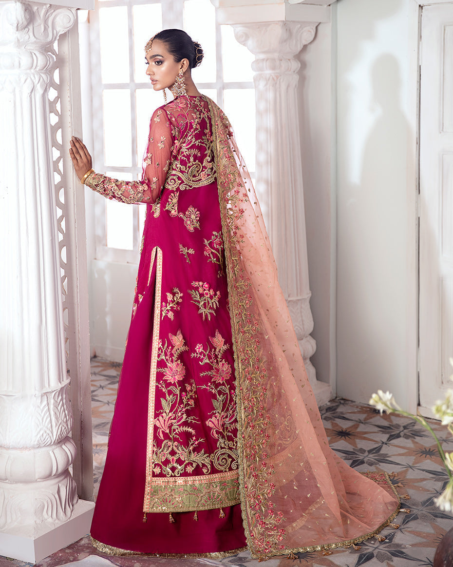 Gulaal | Wedding Formals | CHAMELI EMBROIDERED NET 3-PIECE SUIT WS-10 - by - Libasekhas UK - Registered Vendor of : Gulaal - 100% Original Designer Dresss
