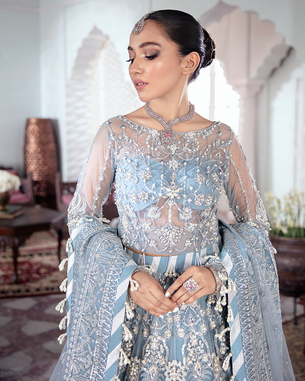Gulaal | Wedding Formals | Mehnaaz Embroidered Net 3-Piece Suit WS-13 - by - Libasekhas UK - Registered Vendor of : Gulaal - 100% Original Designer Dresss