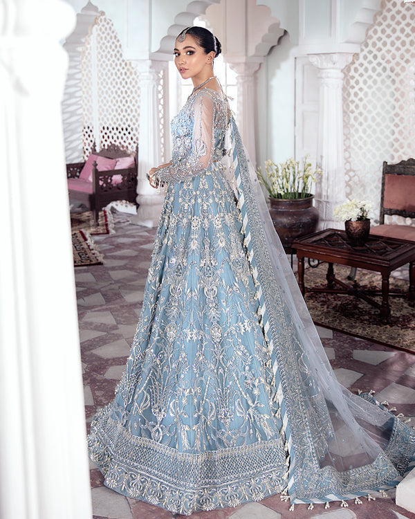 Gulaal | Wedding Formals | Mehnaaz Embroidered Net 3-Piece Suit WS-13 - by - Libasekhas UK - Registered Vendor of : Gulaal - 100% Original Designer Dresss