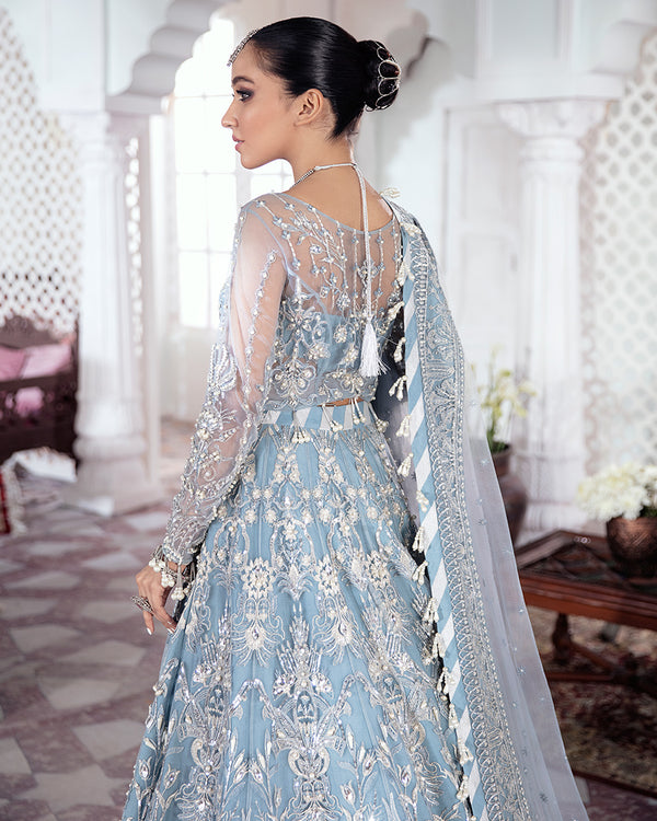 Gulaal | Wedding Formals | Mehnaaz Embroidered Net 3-Piece Suit WS-13 - by - Libasekhas UK - Registered Vendor of : Gulaal - 100% Original Designer Dresss